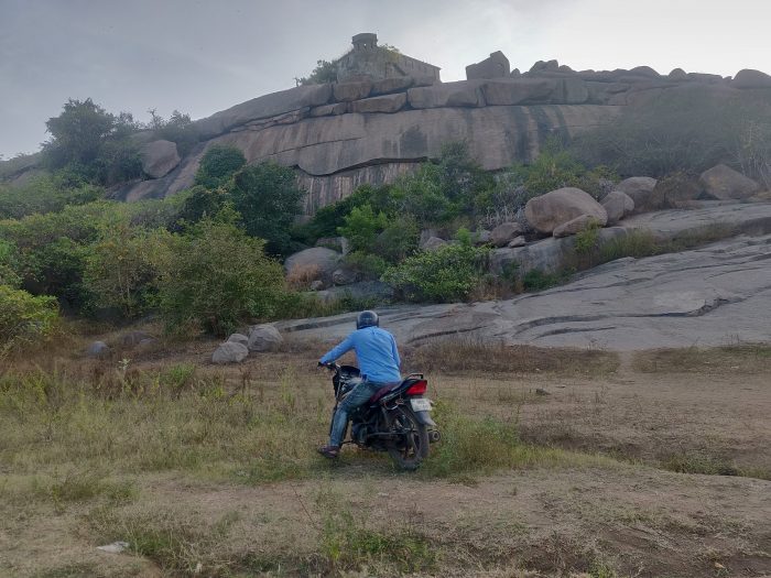 arshad riding in front of gunrock hill